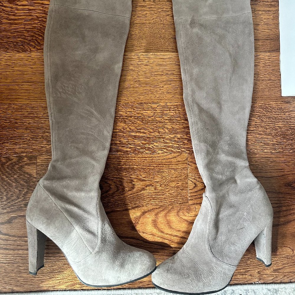 Stuart Weitzman Highland Boot In Grey Suede - image 1